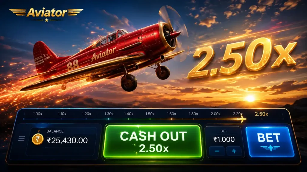 FairPlay gaming with a red airplane, glowing 2.50x multiplier, and vibrant cash-out interface.